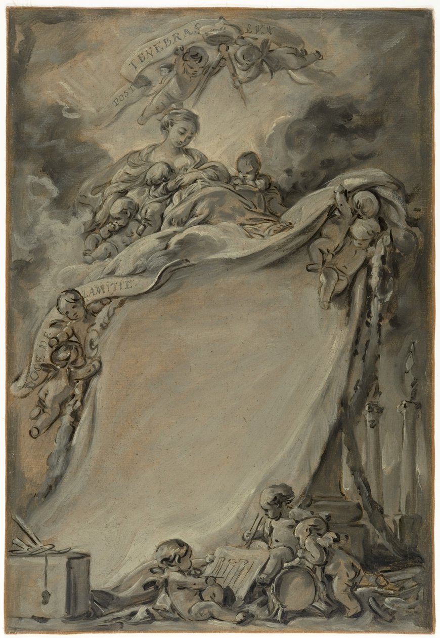 Diplom fra frimurerne i Bordeaux af François Boucher