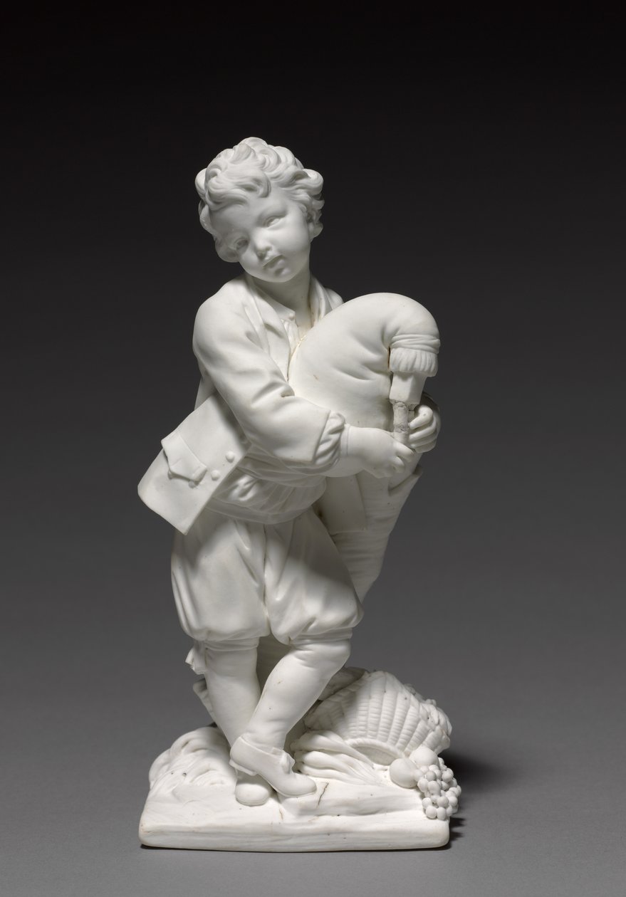 Figur af sækkepiperen, fremstillet af Vincennes Factory, modelleret af Pierre Blondeau, 1748-1752 af François Boucher