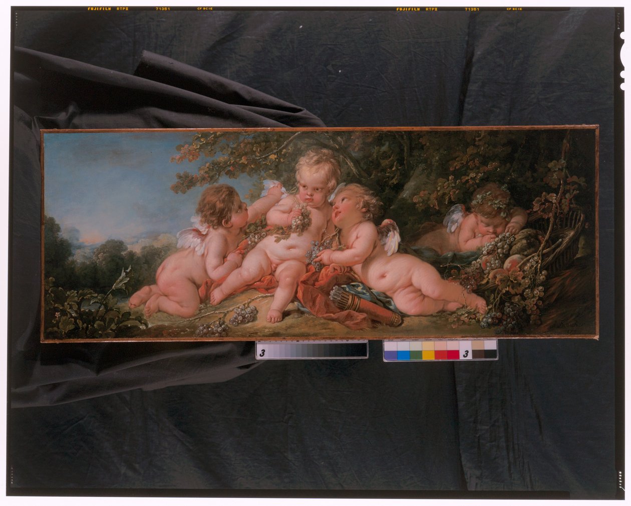 Fire Putti i Landskab af François Boucher