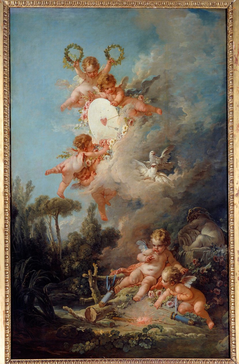 Kærlighedens mål Maleri af Francois Boucher (1703-1770) 1758 Søn. 2,58x1,67m Paris, af François Boucher