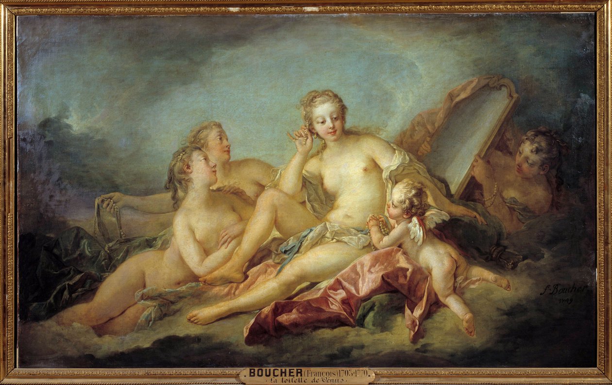 The Toilet of Venus Maleri af Francois Boucher (1703-1770) 1749 Søn. 1,07x1,73m af François Boucher