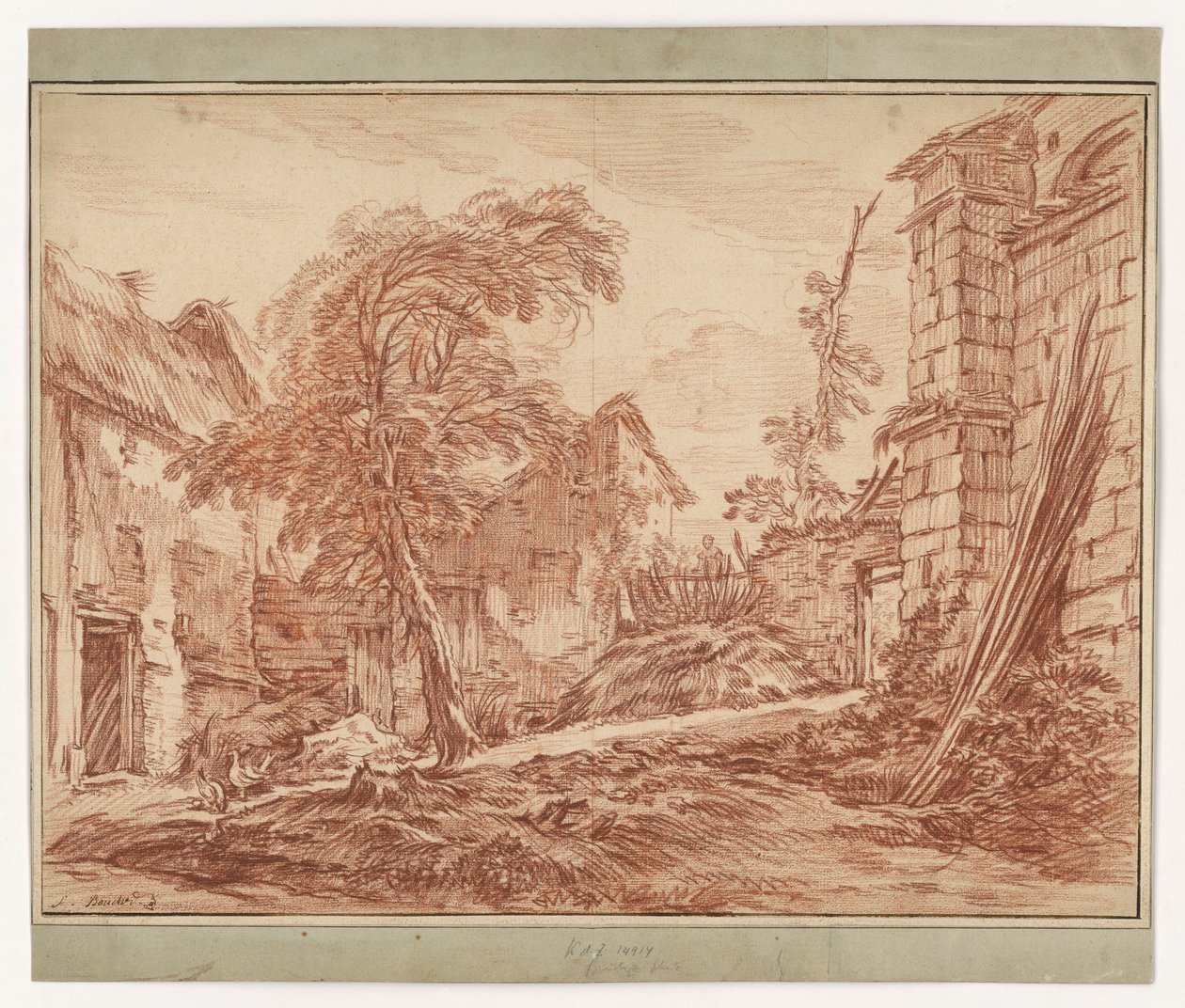 Landskab med gård og ruiner af François Boucher