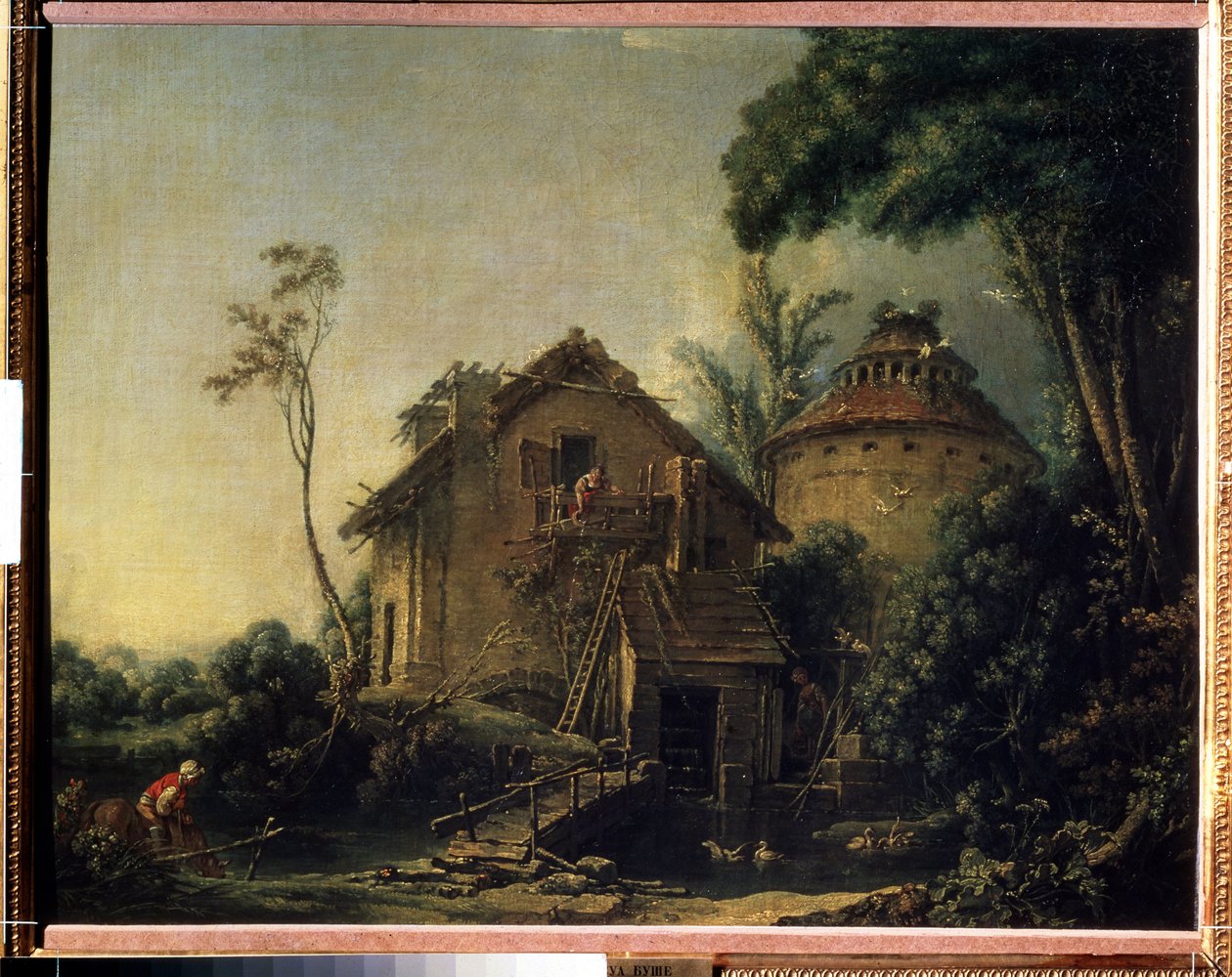 ""Le moulin a vent"" (Vindmøllen) Maleri af Francois Boucher (1703-1770) 1752 Moskva Pushkin Museum af François Boucher
