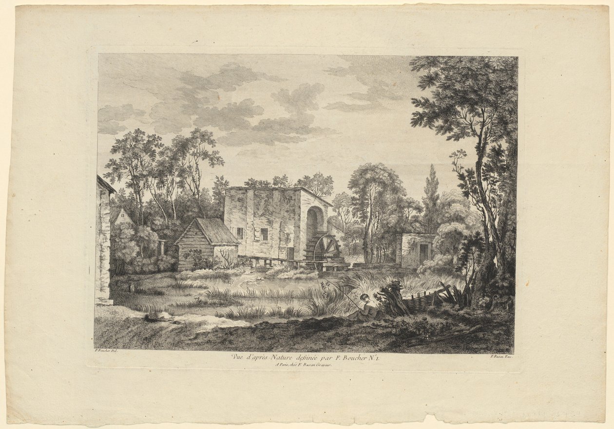Naturstudie efter François Boucher (nr. 1) af François Boucher