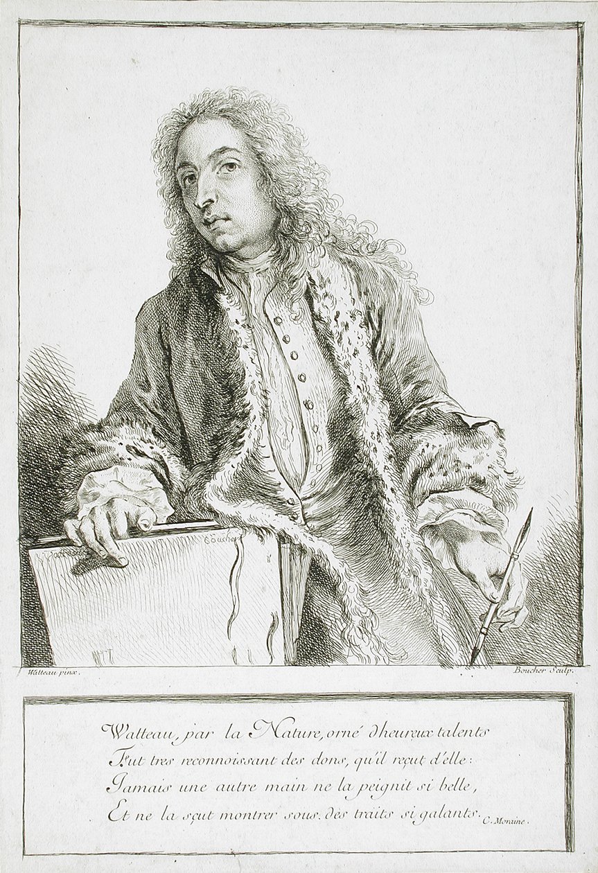 Portræt af Antoine Watteau af François Boucher