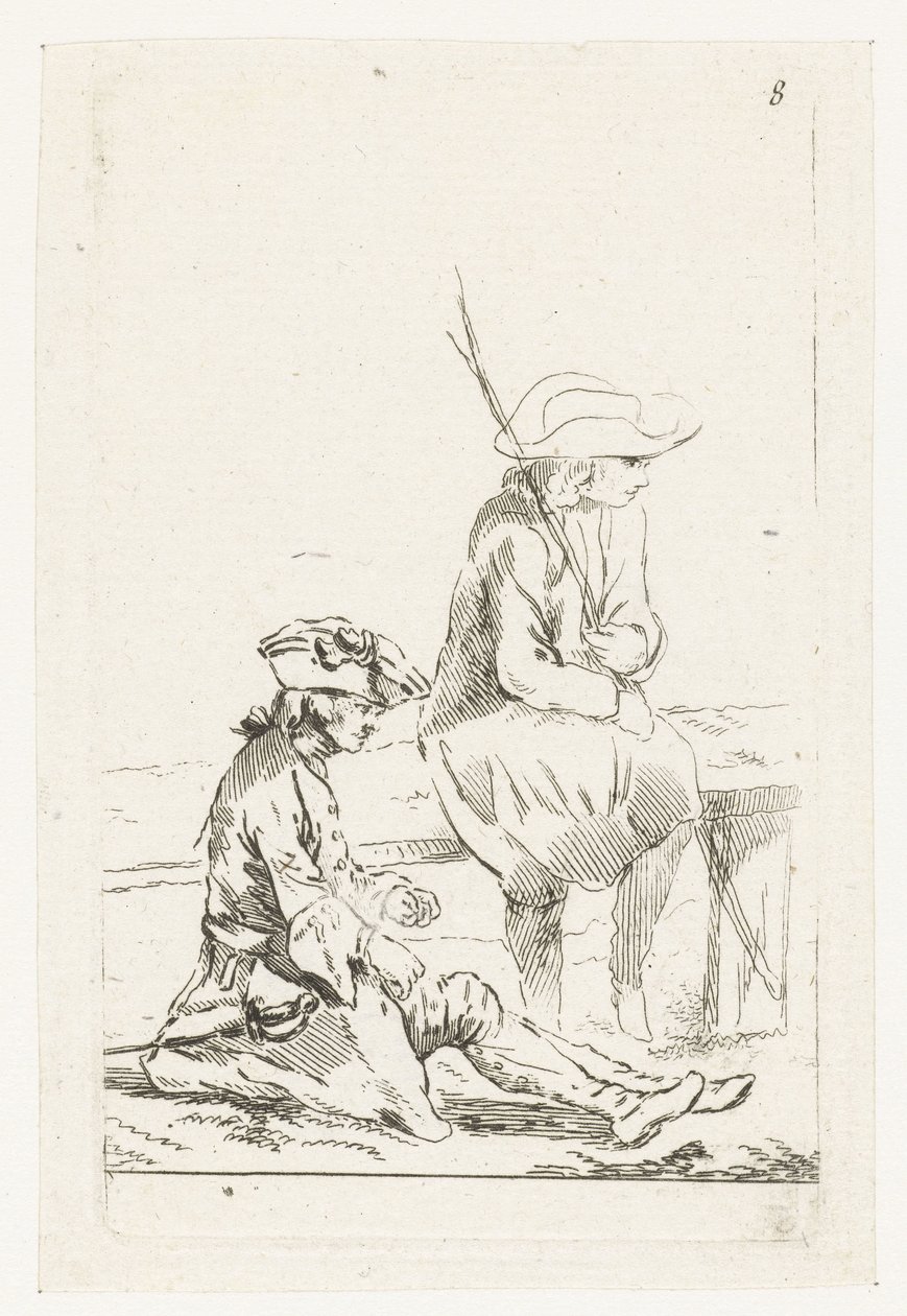 En soldat og en bonde af François Boucher