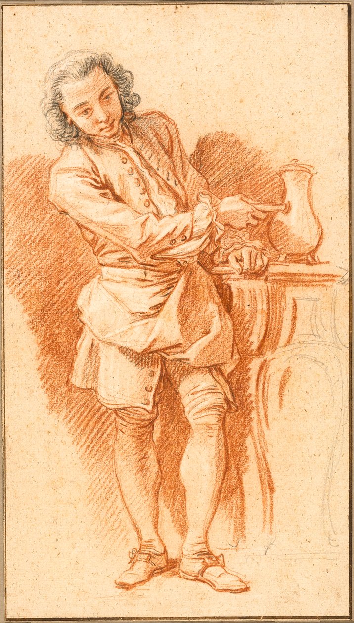 Studie af betjent med kaffekande af François Boucher