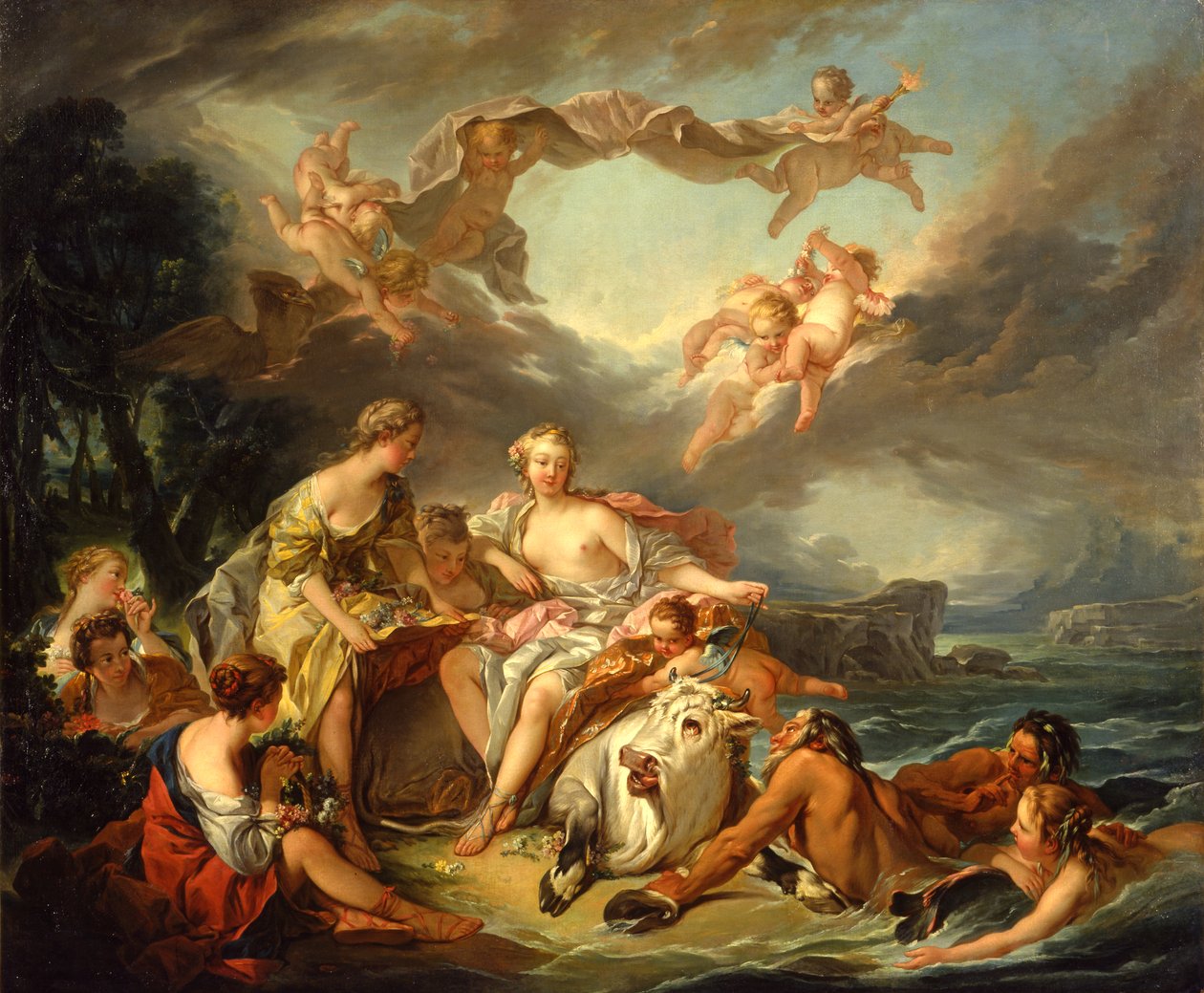 Bortførelsen af Europa, efter 1747 (olie på lærred) af François Boucher
