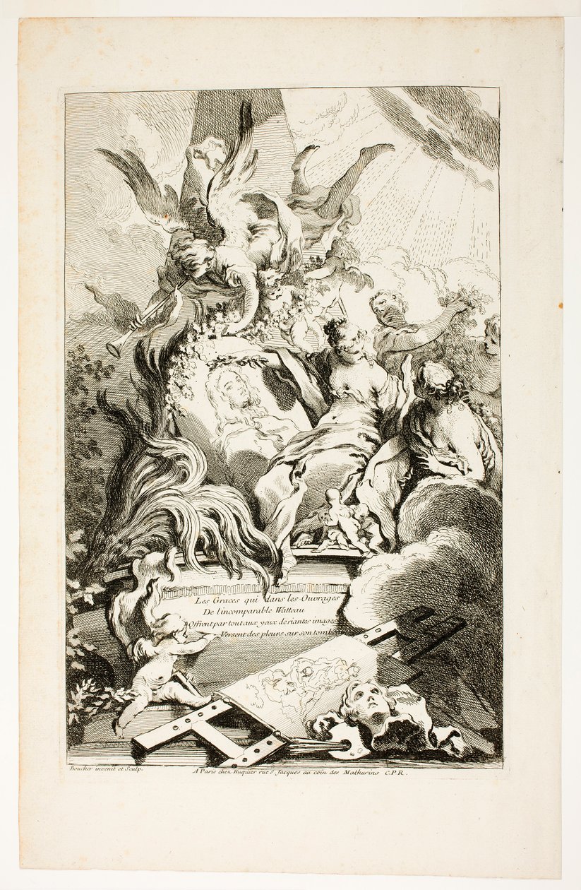 Nådegaverne på Watteaus gravmæle af François Boucher