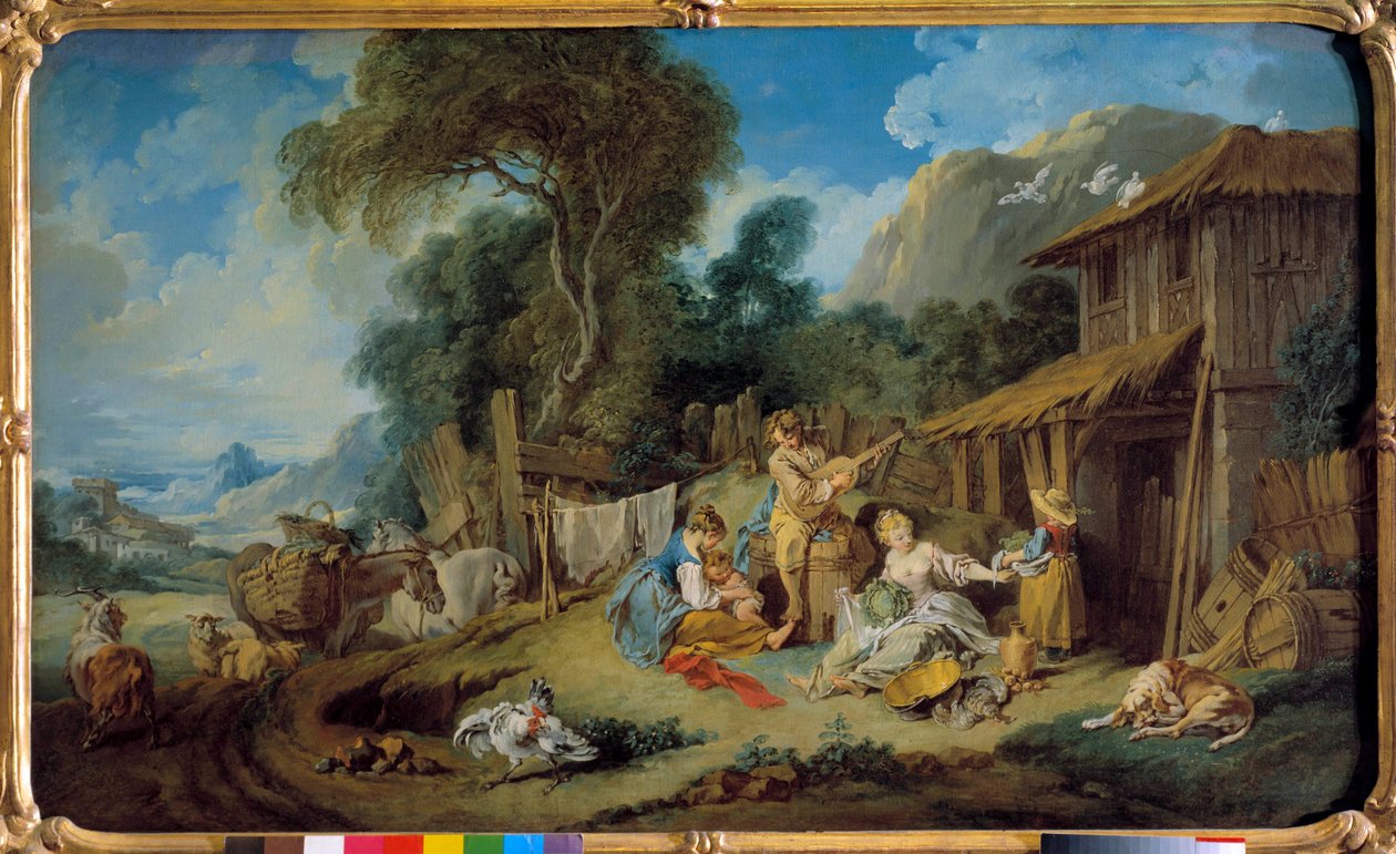 Resten af bønders maleri af Francois Boucher (1703-1770) 1734 Privat samling af François Boucher