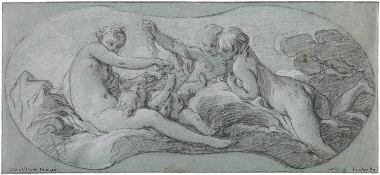 De tre gratier leger med Amor af François Boucher
