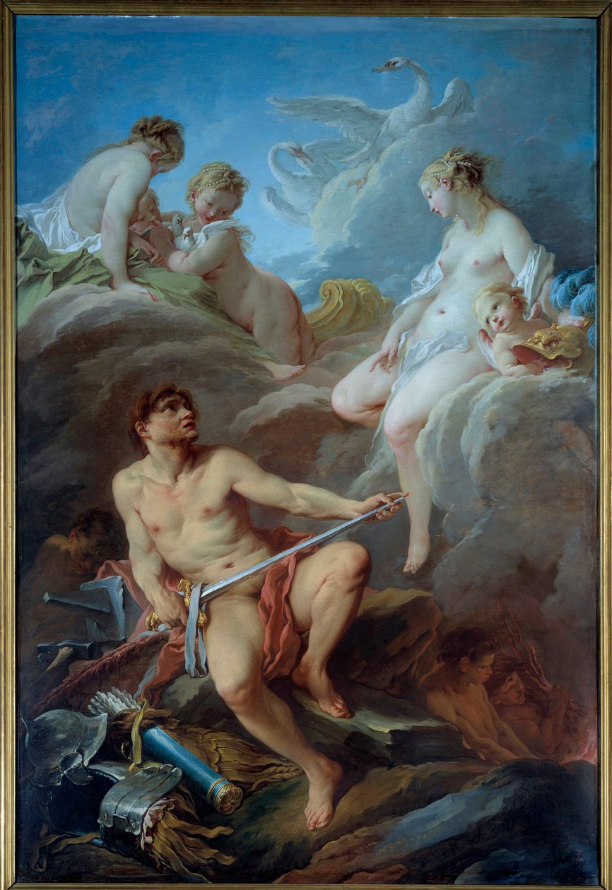 Venus beder Vulcan om våben til Enee-maleri af Francois Boucher (1703-1770) 1732 Søn. 2,52x1,75 m af François Boucher