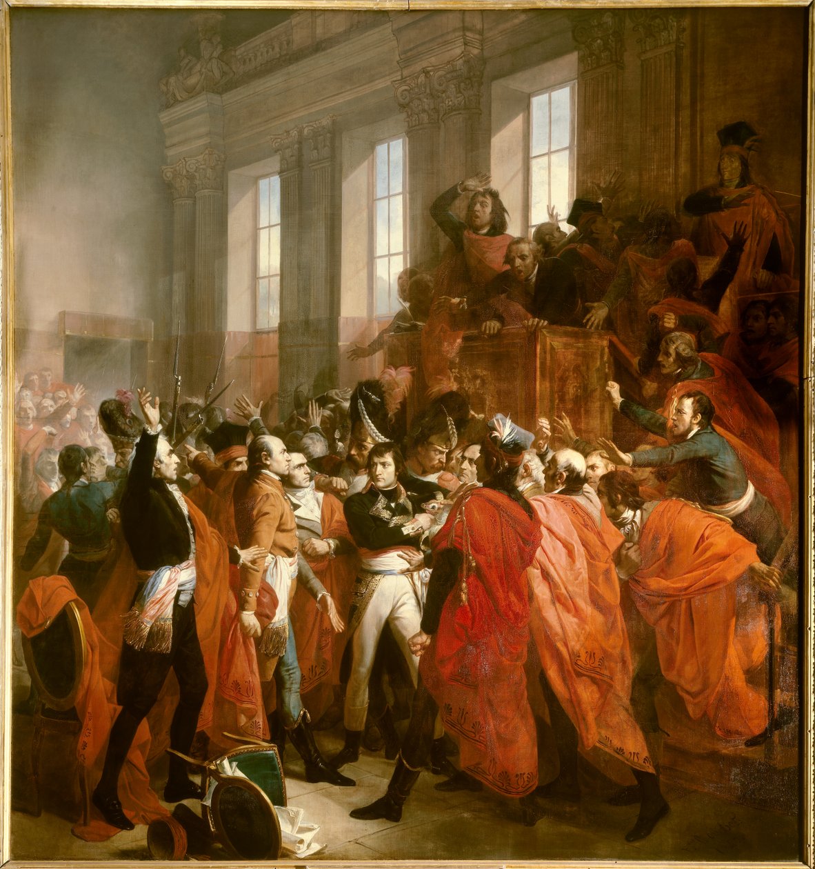 Bonaparte og Koncilet af Fem Hundrede ved St. Cloud af Francois Bouchot