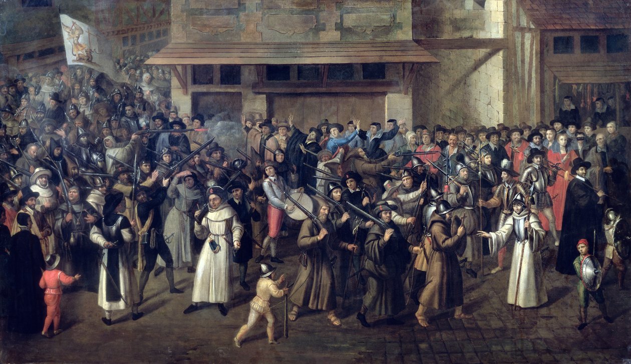 Procession af det hellige forbund, c.1590-93 af Francois Bunel