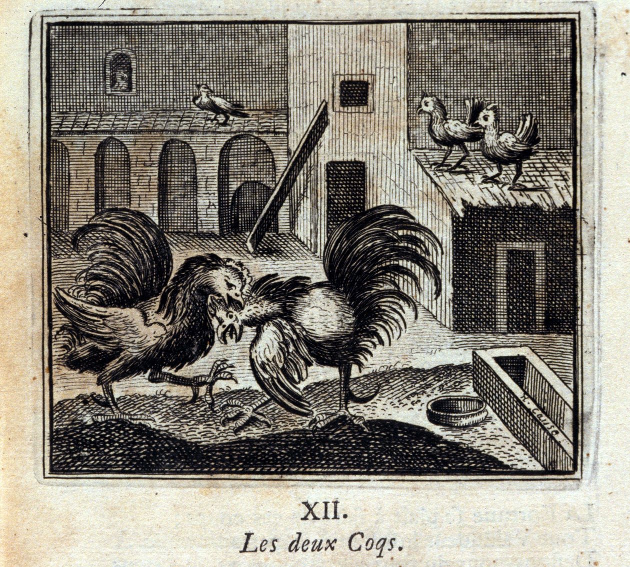 Begge pikke. Fabler af Jean de La Fontaine (1621-95). Illustration af François Chauveau (1613-1676). Udgave fra 1728. af Francois Chauveau