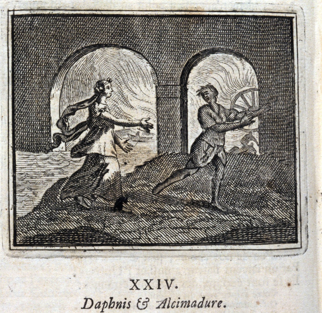 Daphnis og Alcimadura. Fabler af Jean de La Fontaine (1621-95). Illustration af François Chauveau (1613-1676). Udgave af 1728. af Francois Chauveau