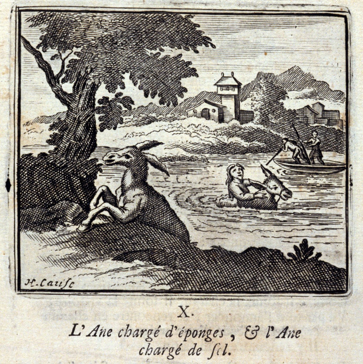Æsellæs svampe og æsellæs salt. Fabler af Jean de La Fontaine (1621-95). Illustration af François Chauveau (1613-1676). Udgave af 1728. af Francois Chauveau