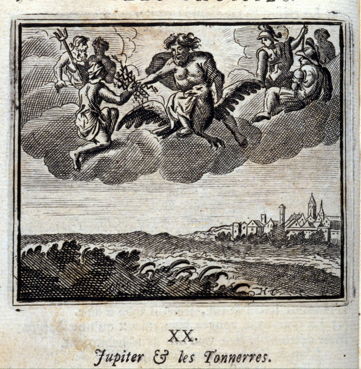 Jupiter and the Thunners.Fables af Jean de La Fontaine (1621-95). Illustration af François Chauveau (1613-1676). Udgave af 1728. af Francois Chauveau