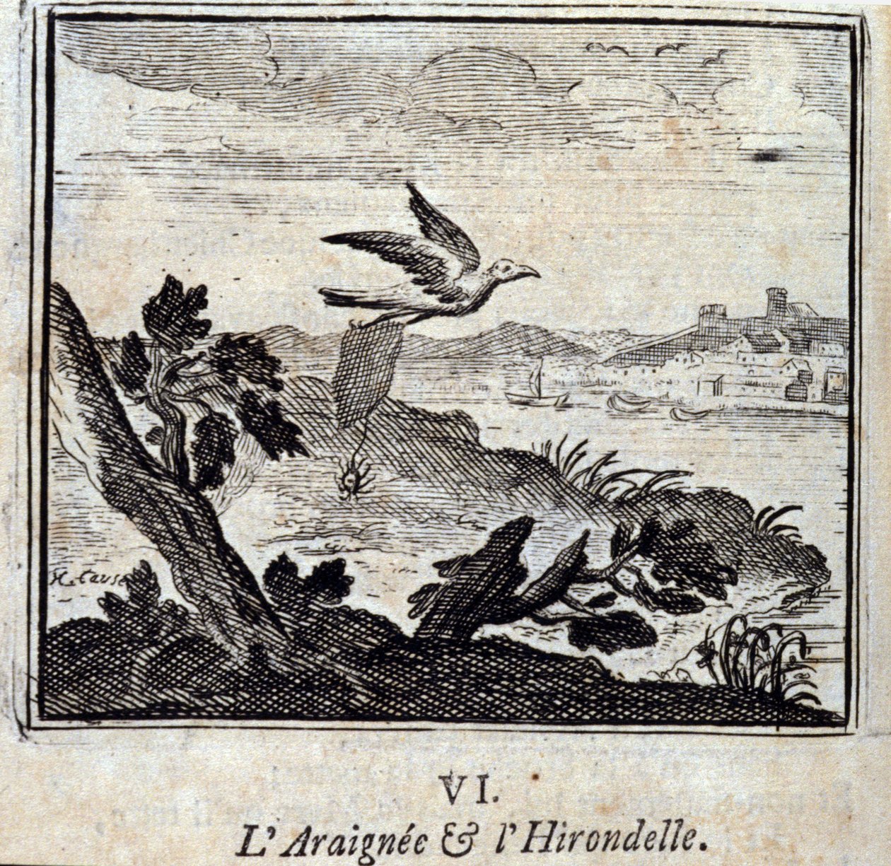 Fabler af Jean de La Fontaine (1621-95). Illustration af François Chauveau (1613-1676). Udgave fra 1728. af Francois Chauveau