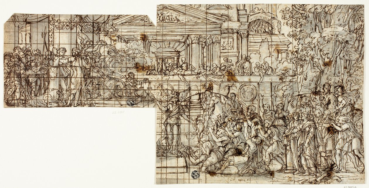 Mytologisk scene: Alexanders triumf (recto) af Francois Chauveau
