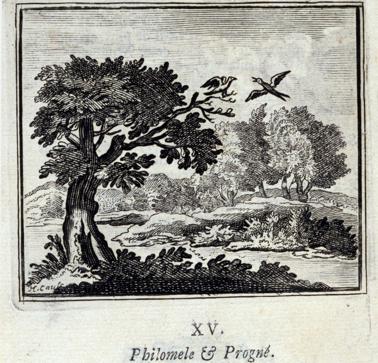Philomele og Progne. Fabler af Jean de La Fontaine (1621-95). Illustration af François Chauveau (1613-1676). Udgave af 1728. af Francois Chauveau
