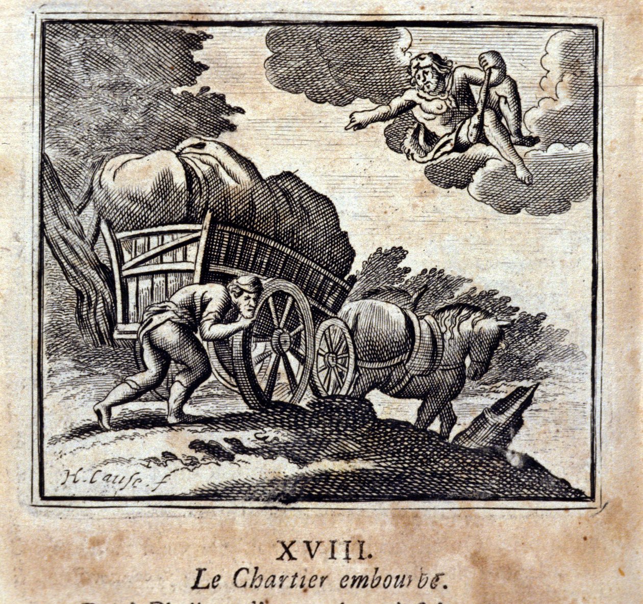 Chartier er generende. Fabler af Jean de La Fontaine (1621-95). Illustration af François Chauveau (1613-1676). Udgave fra 1728. af Francois Chauveau
