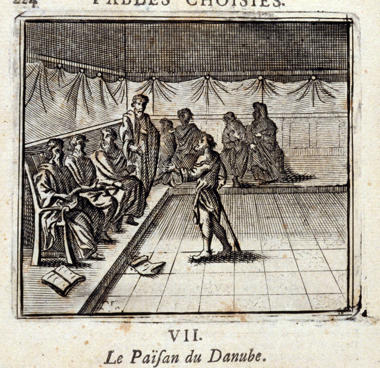 Bonden fra Donau. Fabler af Jean de La Fontaine (1621-95). Illustrationer af François Chauveau (1613-1676). Udgave fra 1728. af Francois Chauveau