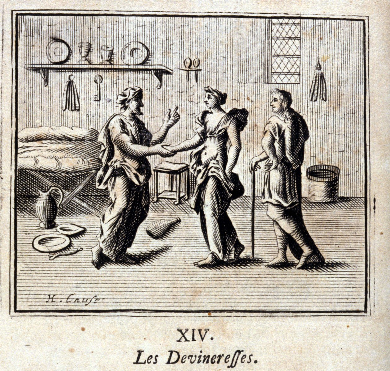 Devineresses. Fabler af Jean de La Fontaine (1621-95). Illustrationer af François Chauveau (1613-1676). Udgave fra 1728. af Francois Chauveau