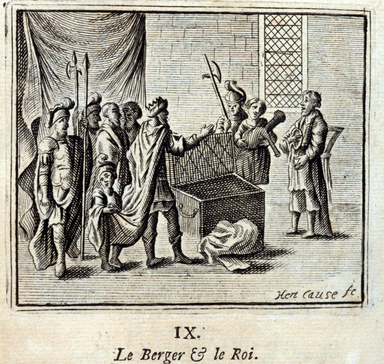 Hyrden og kongen. Fabler af Jean de La Fontaine (1621-95). Illustration af François Chauveau (1613-1676). Udgave af 1728. af Francois Chauveau