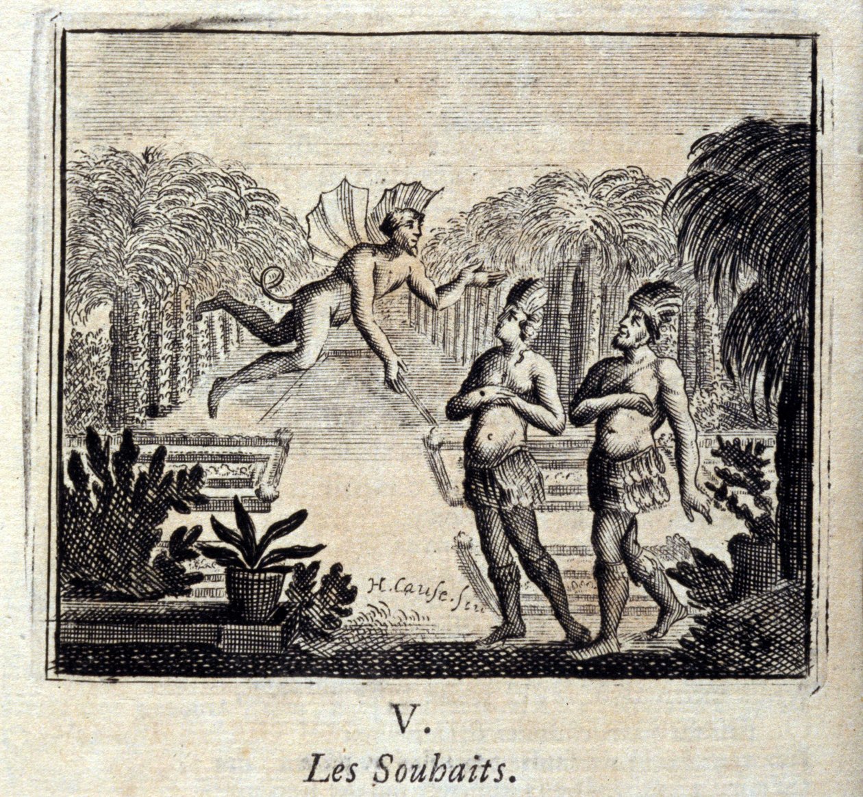 Ønsker. Fabler af Jean de La Fontaine (1621-95). Illustration af François Chauveau (1613-1676). Udgave af 1728. af Francois Chauveau