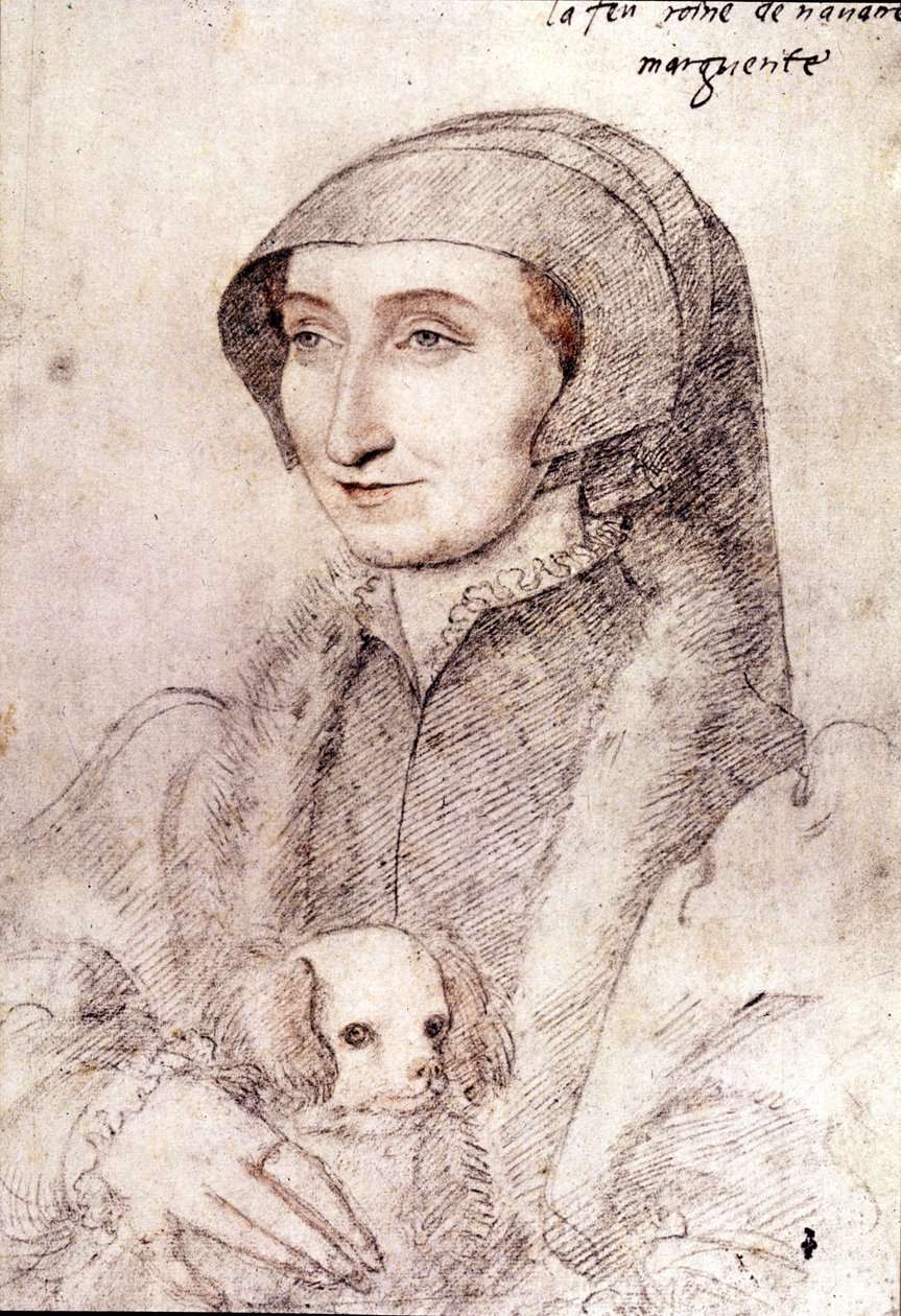 Marguerite af Navarra (1523-1574) (tegning) af François Clouet
