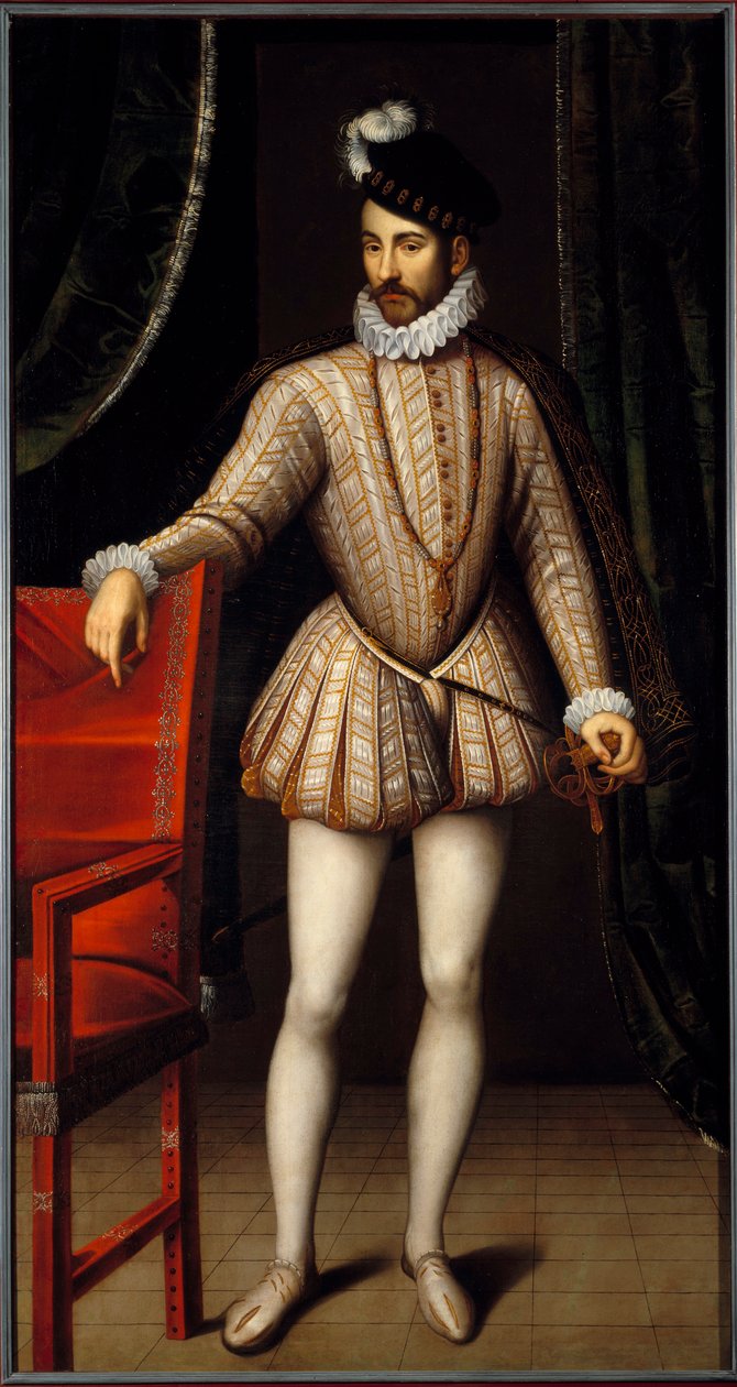 Portræt i foden af Charles IX (1550 - 1574) konge af Frankrig. Maleri af Francois Clouet (1515-1572) af François Clouet