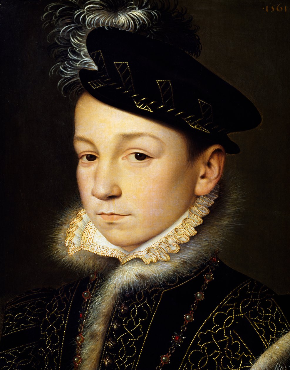 Portræt af Charles IX af Valois, konge af Frankrig af François Clouet