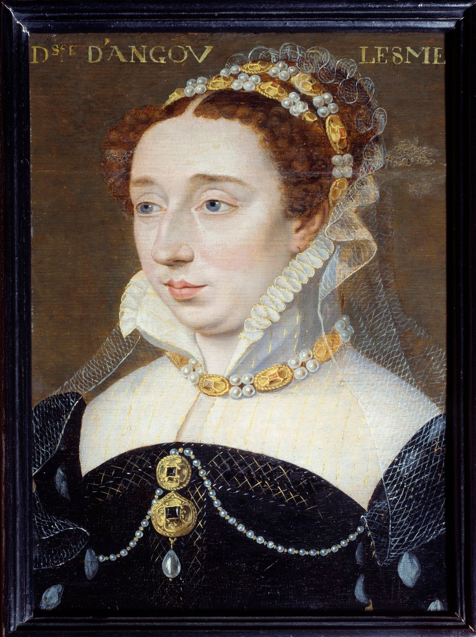 Portræt af Diane af Frankrig, hertuginde af Angouleme (1538-1619), legitime datter af Henri IV Maleri af Francois Clouet (1515-1572) 1500-tallet søn. 0,31x0,23 m Paris, Musee Carnavalet af François Clouet
