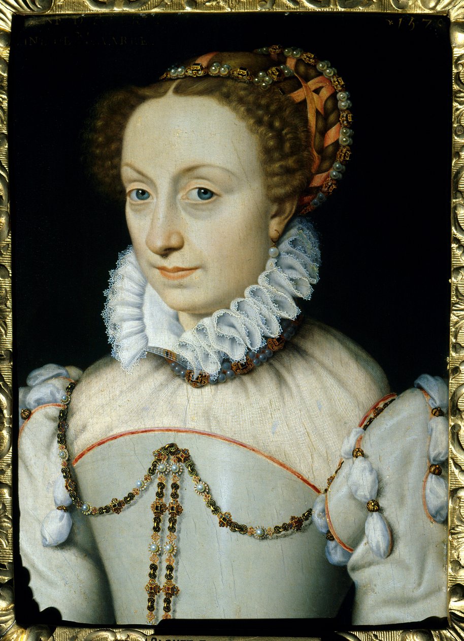 Portræt af Jeanne af Albret (eller Joan III af Albret), dronning af Navarra (1528-1572). Maleri af Francois Clouet (1515-1572) af François Clouet