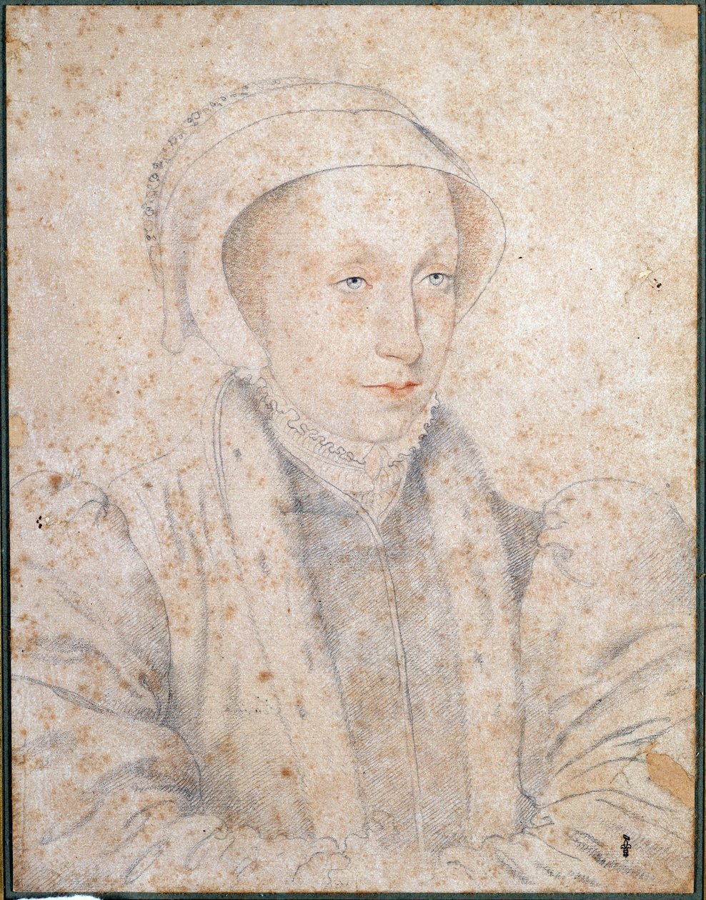 Portræt af Marie Stuart Agee (1542-1587), dronning af Frankrig og Skotland, der tegner a la Sanguine af Francois Clouet (1515-1572) 16. århundrede. Musee Conde, Chantilly af François Clouet