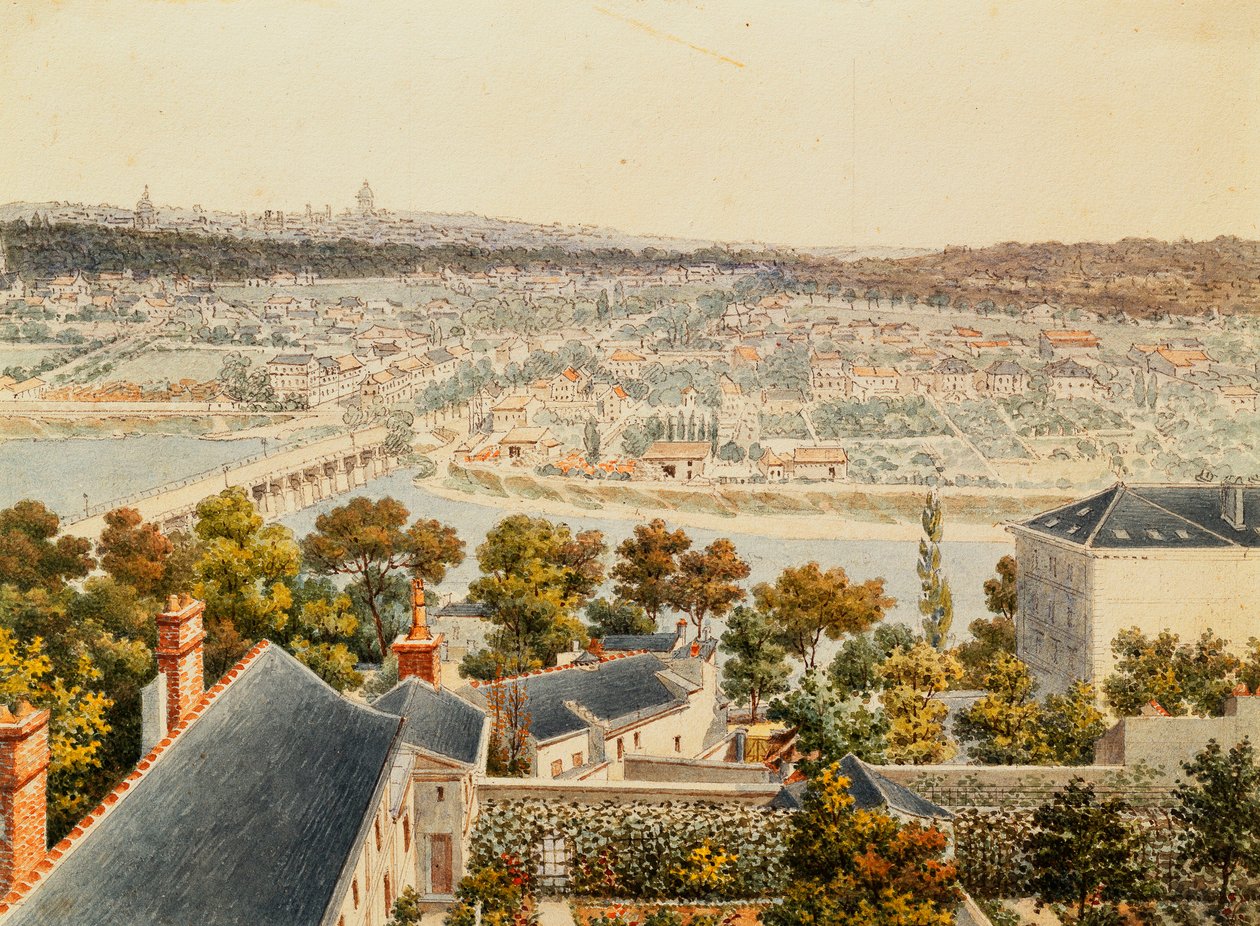 En udsigt over Paris fra Saint Clouds højder, 1791 af Francois Debret