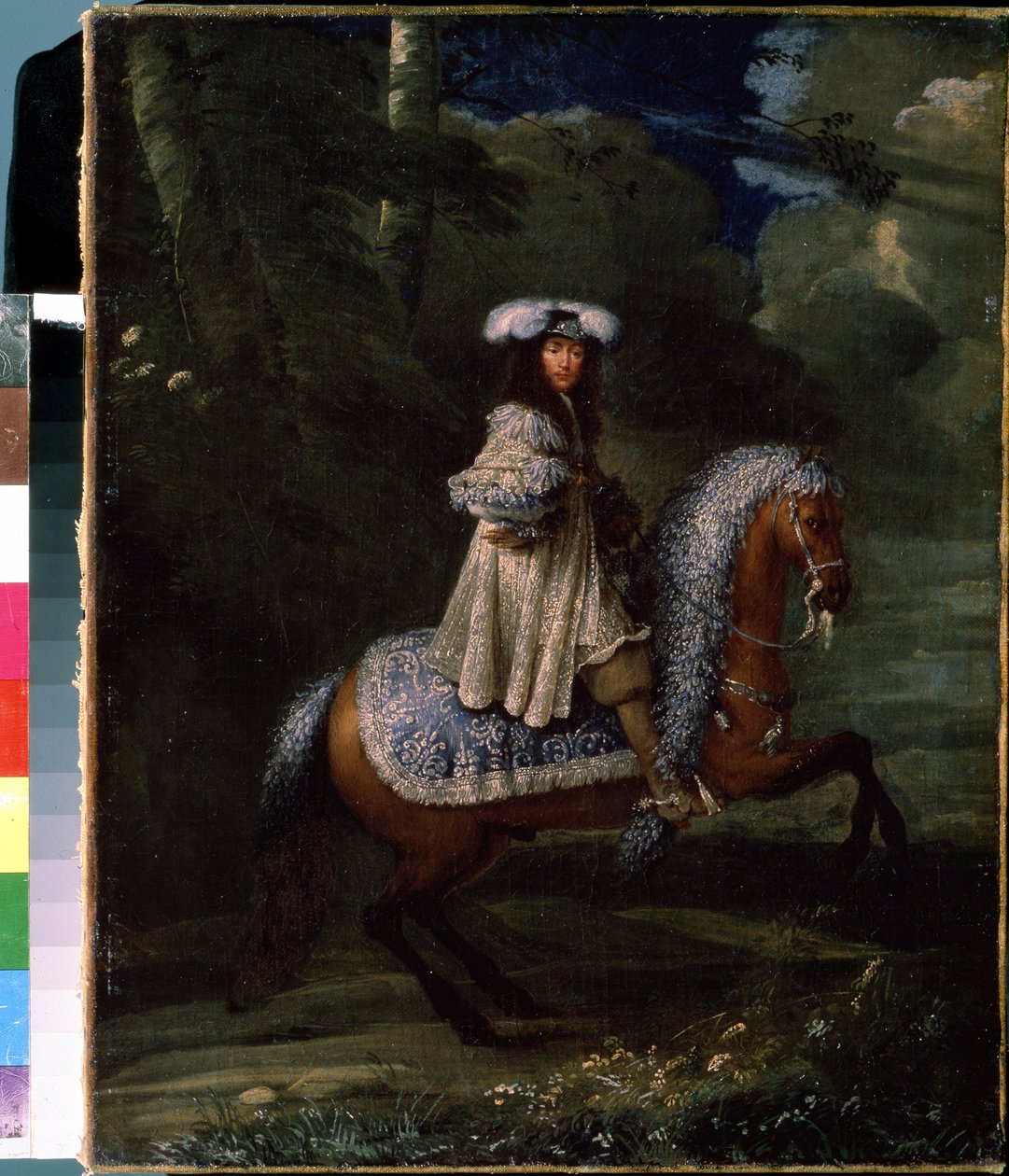 Rytter i blåt (Rytterportræt af Ludvig XIV, ca. 1670, olie på lærred) af Francois Duchatel