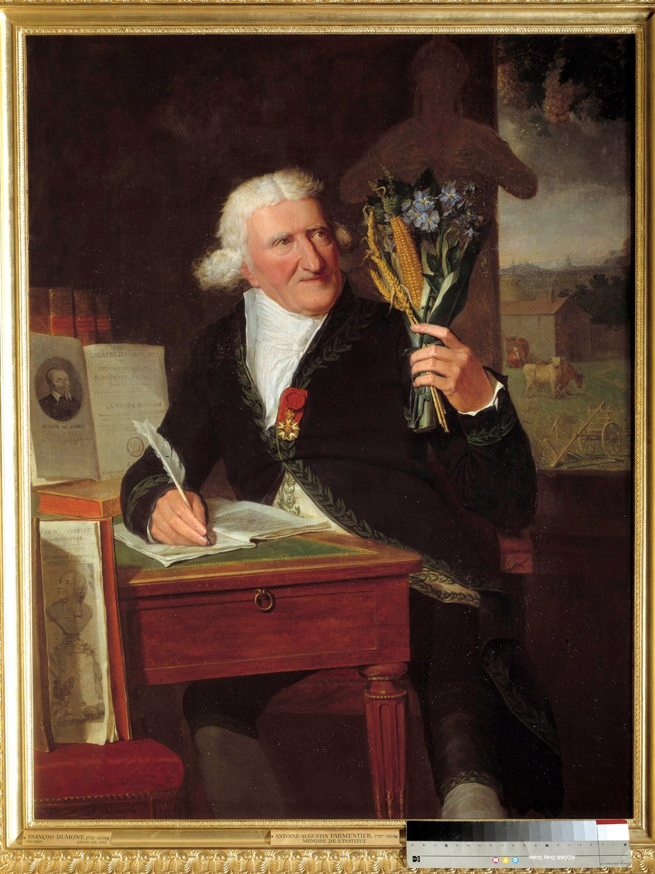 Portræt af Antoine Augustin, Baron Parmentier (1737-1813) repræsentativ agronom iført æreslegionen. Maleri af Francois Dumont l