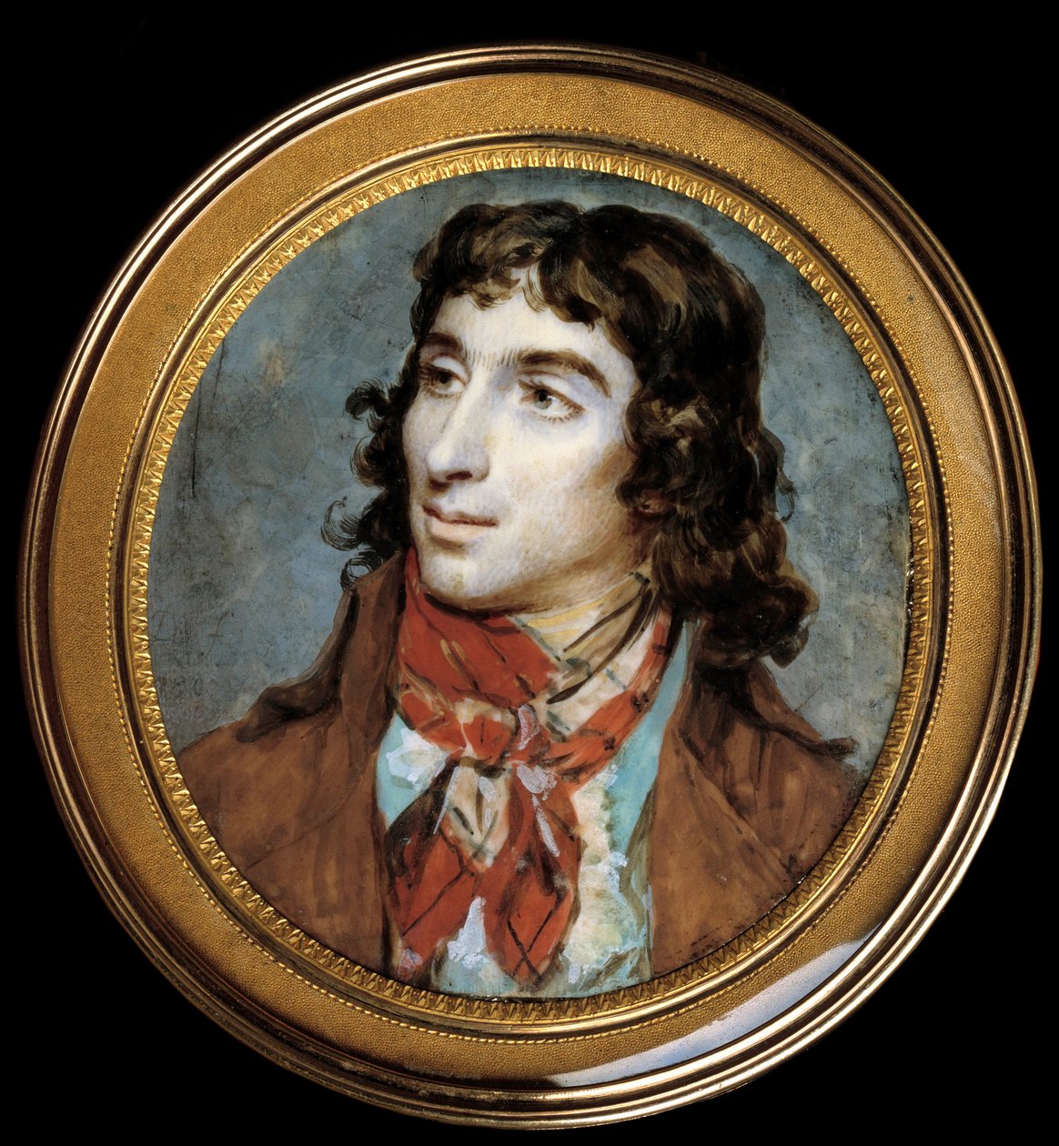 Portræt af Camille Desmoulins (1760-1794). Miniaturemaleri af Francois Dumont (1751-1831)? Diameter 0,065 m. - Portræt af Camille Desmoulins (1760-1794). Miniature. Maleri af Francois Dumont (1751-1831)? 0,065 m. Louvre-museet, Paris af Francois Dumont