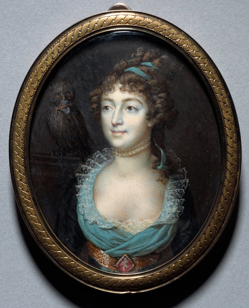 Portræt af Mademoiselle Marie-Anne Adelaide Le Normand, ca. 1793. af Francois Dumont