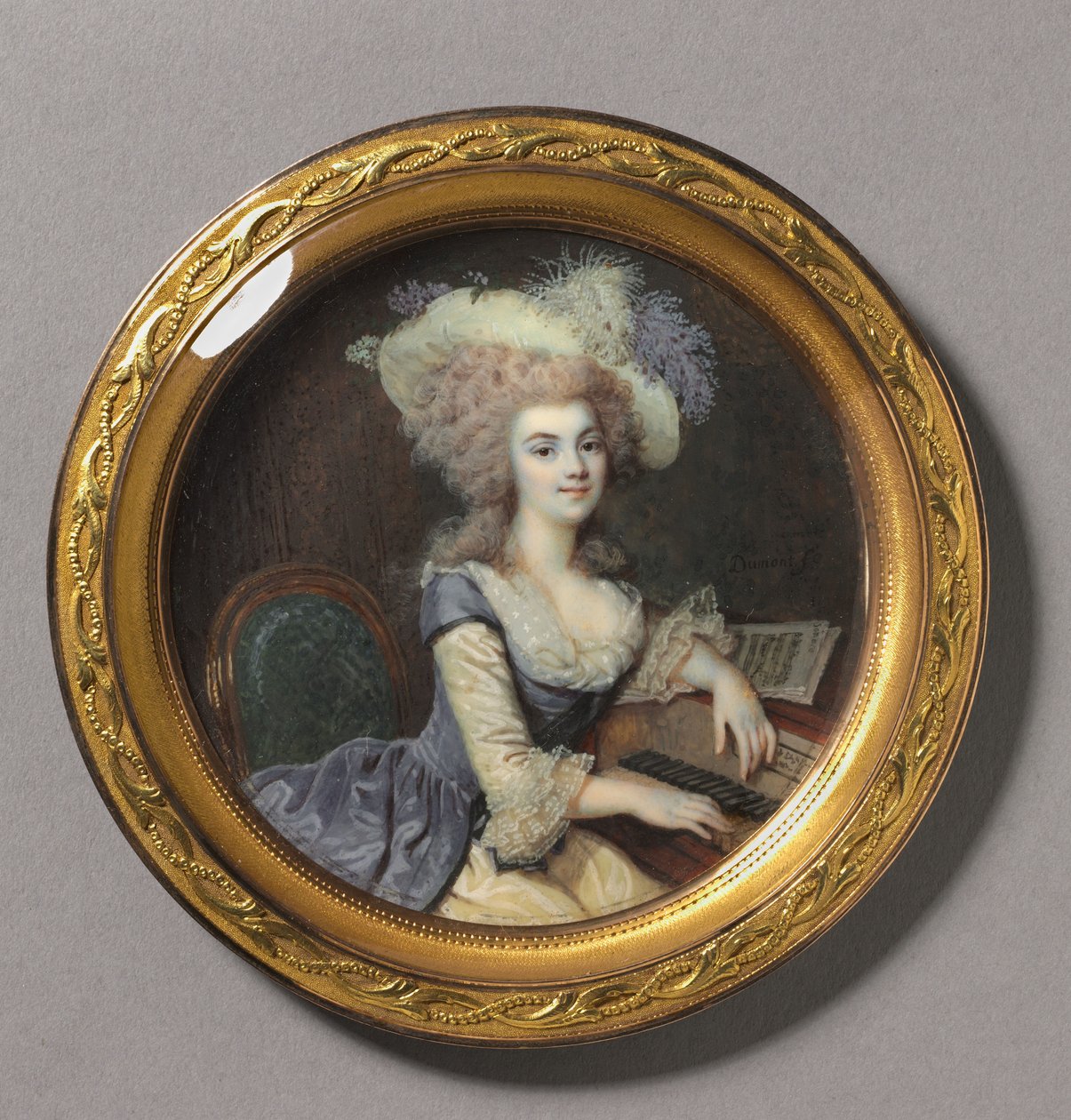 Portræt af en kvinde ved en cembalo, ca. 1788 af Francois Dumont