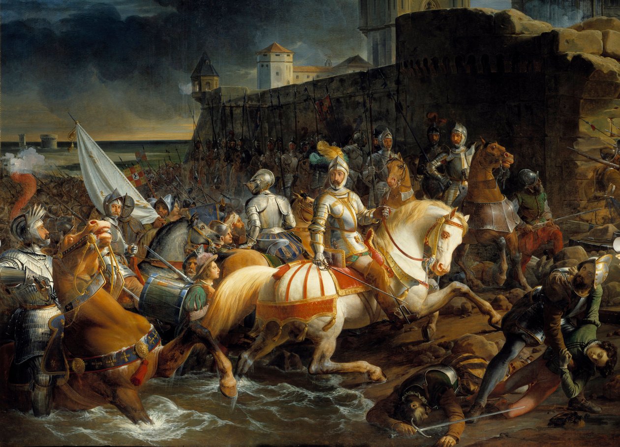 Tilfangetagelse af Calais af Francois I af Guise, hertug af Aumale (1519-1563), 9. januar af Francois Edouard Picot