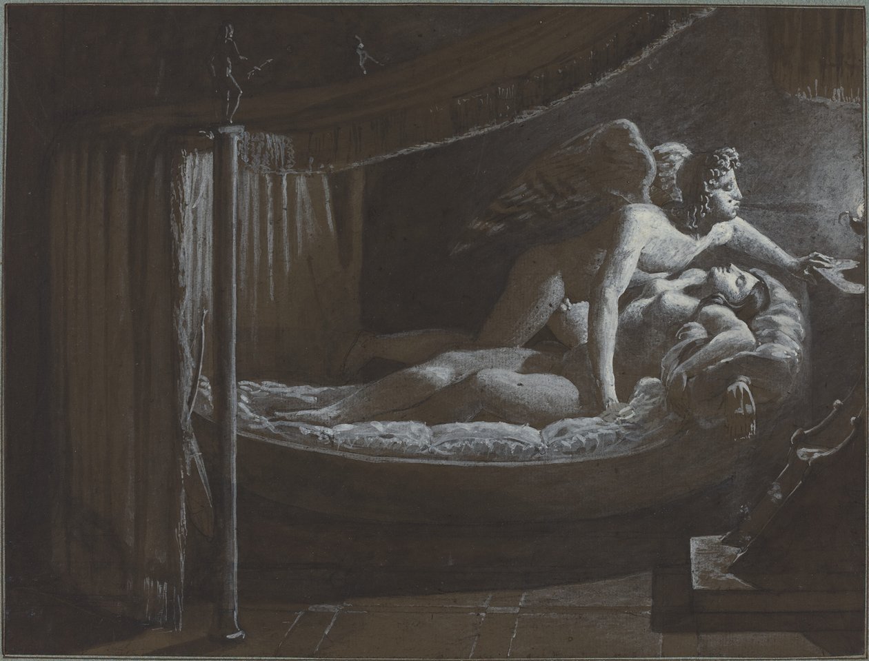 Amor med Psyke, der slukker Lampen af Francois Edouard Picot