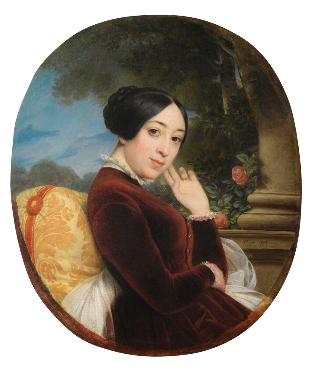 Portræt af sangerinden og komponisten Pauline Viardot 1821-1910, 1844. af Francois Edouard Picot
