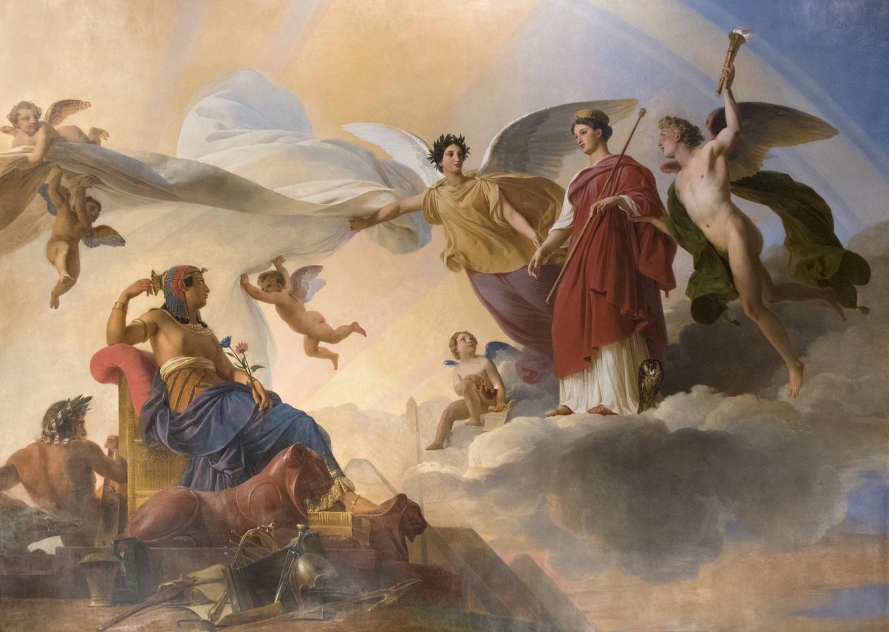 Studiet og Genia vier det gamle Egypten til Grækenland af Francois Edouard Picot