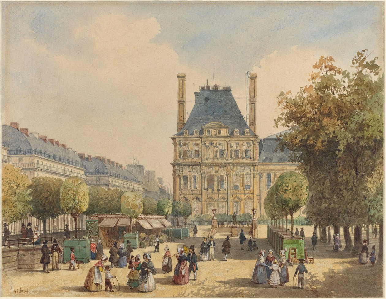 Rue de Rivoli og Pavillon Marsan af Francois Etienne Villeret