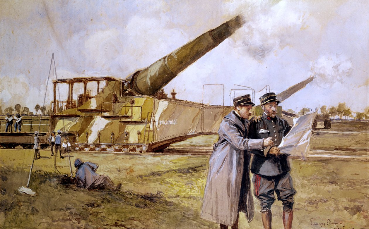Tungt Artilleri på Jernbanen, oktober 1916 af Francois Flameng