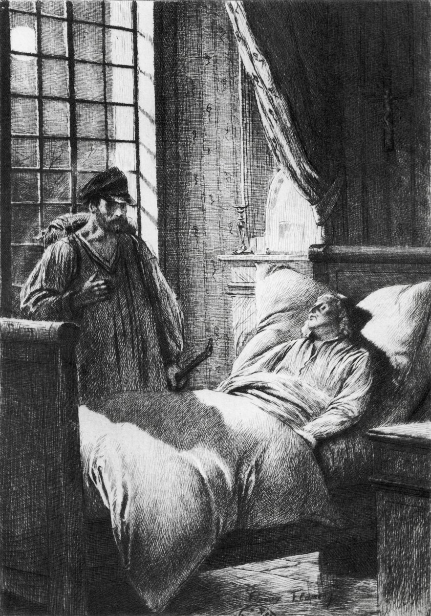 Illustration fra Les Miserables af Victor Hugo (1802-85) af Francois Flameng