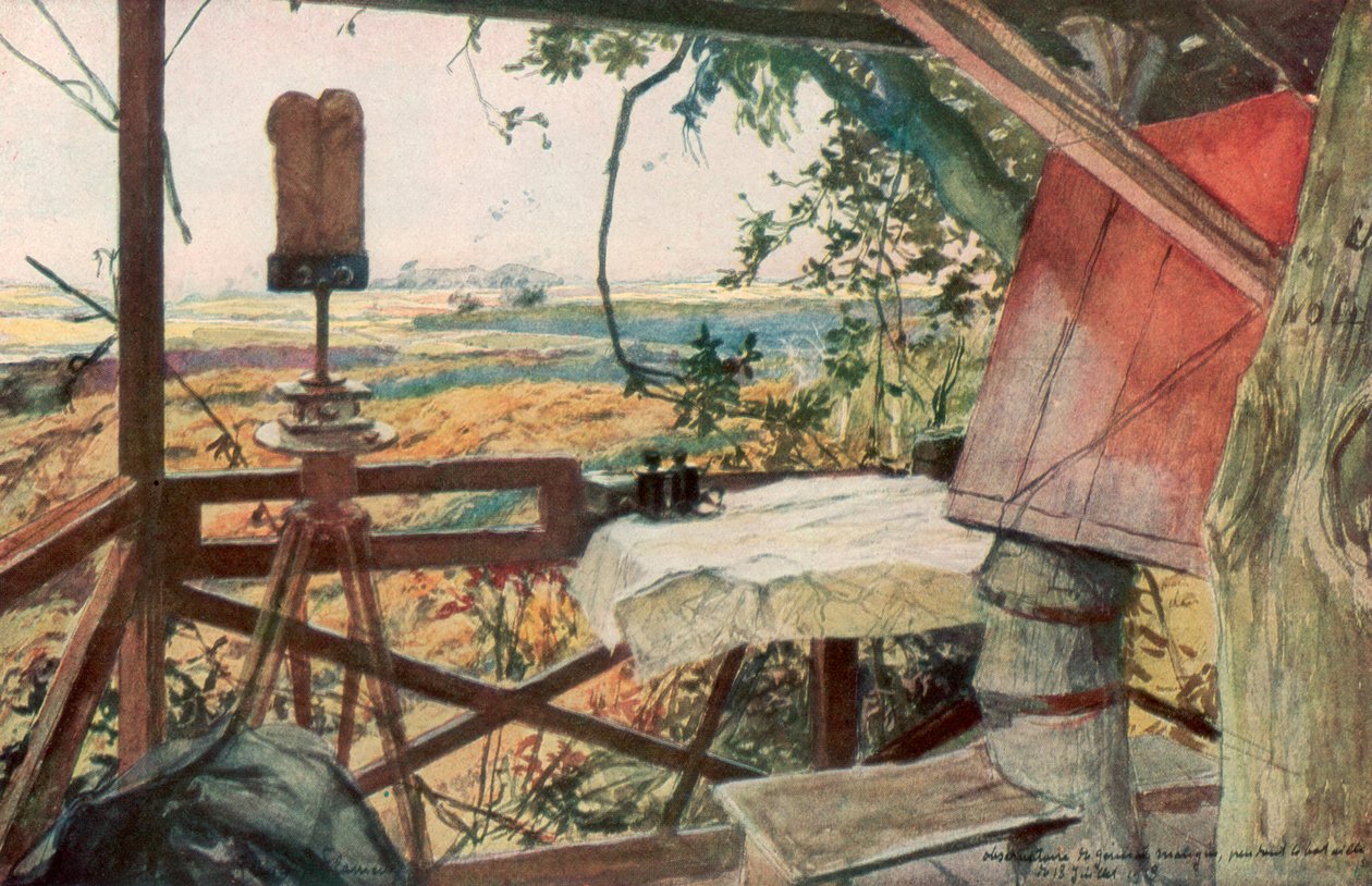 Observationspost for General Mangin, 18. juli 1918, Villers-Cotterets, Aisne, Frankrig, 1926. af Francois Flameng